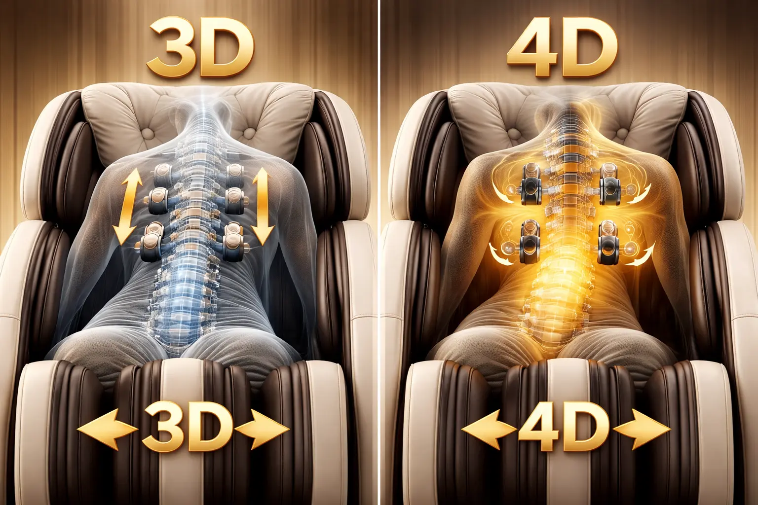 4D vs. 3D Massagesessel – Unterschiede einfach erklärt